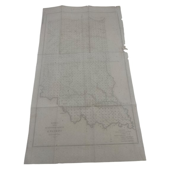 Antique 1847 Sketch of the Public Surveys in Indiana Map D McClelland Washington - Picture 7 of 7